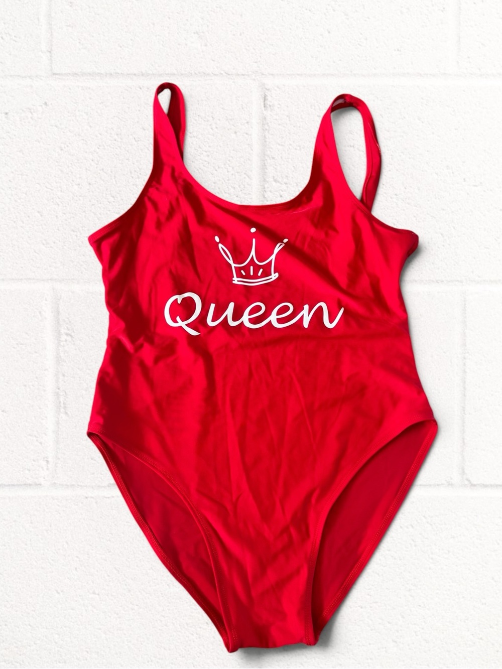 Red "Queen" One-Piece Swimsuit, XL